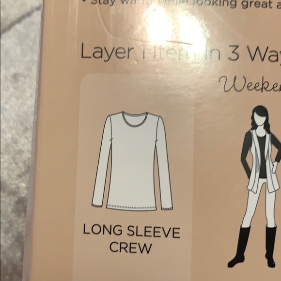 Cuddl Duds black ClimateSmart long sleeve crew top - Picture 4 of 7